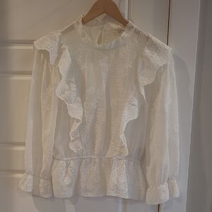 Rebellion Sheer White Blouse. Size L